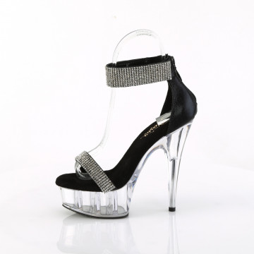 Pleaser DELIGHT-641 Blk Shimmery Fabric/Clr