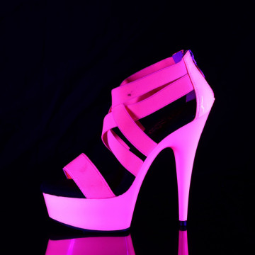 Pleaser DELIGHT-669UV Neon H. Pink Elastic Band-Pat/Neon H. P.