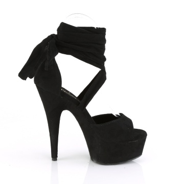 Pleaser DELIGHT-679 Blk Faux Suede/Blk Faux Suede