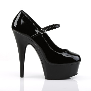Pleaser DELIGHT-687 Blk Pat/Blk