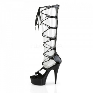 Pleaser DELIGHT-698 Blk Pat/Blk