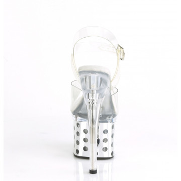 Pleaser DISCOLITE-708DOTS Clr/Slv Chrome
