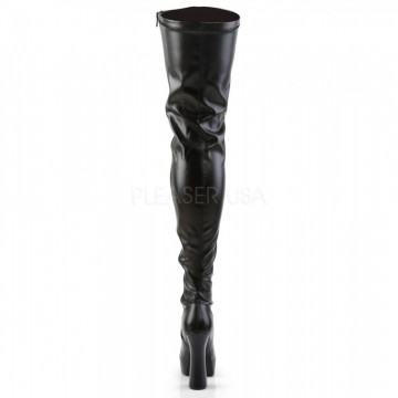 Pleaser ELECTRA-3000Z Blk Str Faux Leather