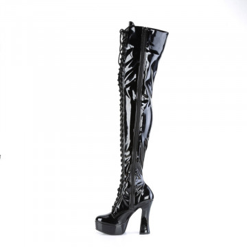Pleaser ELECTRA-3023 Blk Str. Pat/Blk