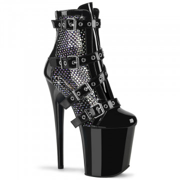 Pleaser FLAMINGO-1013RM Blk Pat-RS Mesh/Blk