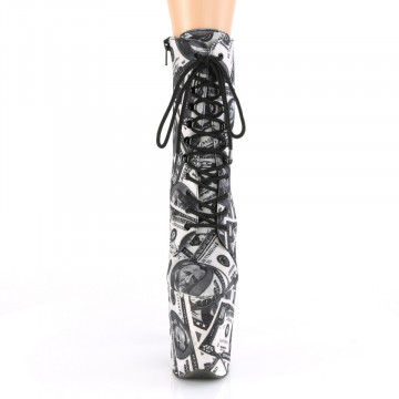 Pleaser FLAMINGO-1020DP Wht-Blk Fabric/Wht-Blk Fabric