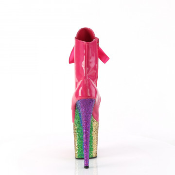 Pleaser FLAMINGO-1020HG H. Pink Holo Pat/Rainbow Glitter