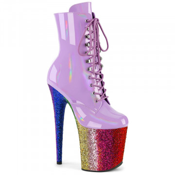Pleaser FLAMINGO-1020HG Lavender Holo Pat/Rainbow Glitter