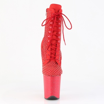 Pleaser FLAMINGO-1020RM Red Faux Suede-RS Mesh/Red Matte