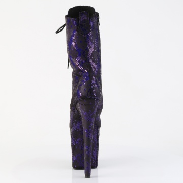 Pleaser FLAMINGO-1040SPF Purple Metallic Snake Print Fabric/M