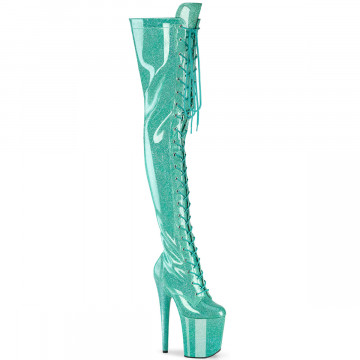 Pleaser FLAMINGO-3020GP Aqua Glitter Pat/M