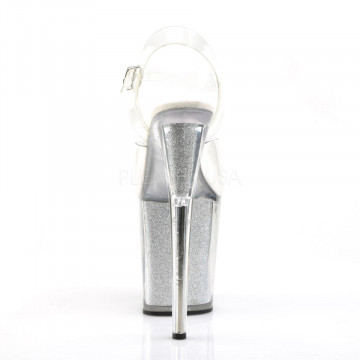 Pleaser FLAMINGO-808G Clr/Slv Multi Gltr