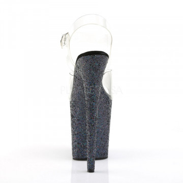 Pleaser FLAMINGO-808LG Clr/Blk Multi Glitter