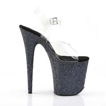 Pleaser FLAMINGO-808LG Clr/Blk Multi Glitter