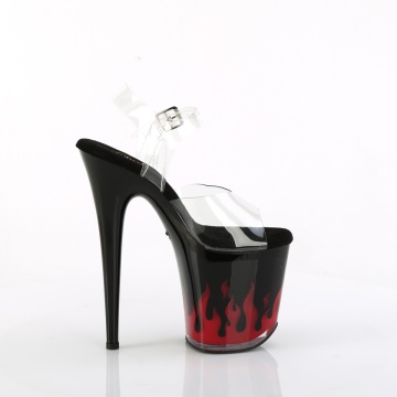 Pleaser FLAMINGO-808NLFL Clr/Blk-Red