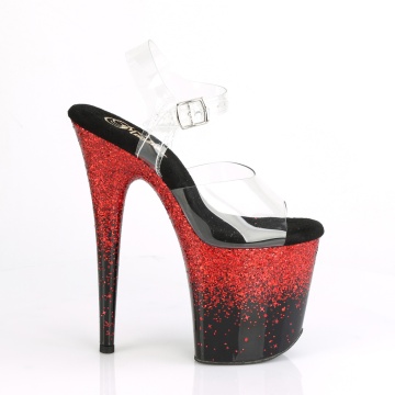 Pleaser FLAMINGO-808SS Clr/Blk-Red Multi Glitter