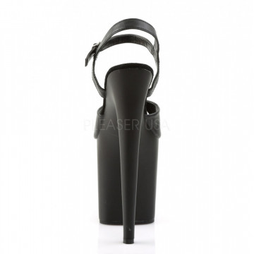 Pleaser FLAMINGO-809 Blk Faux Leather/Blk Matte