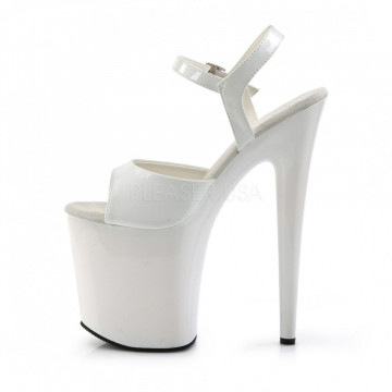 Pleaser FLAMINGO-809 Wht Pat/Wht