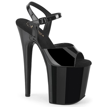 Pleaser FLAMINGO-809WR Blk Pat/Blk
