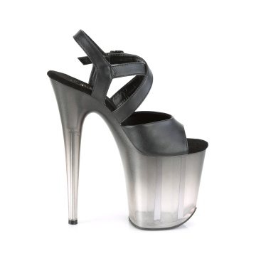 Pleaser FLAMINGO-822T Blk Faux Leather/Faded Blk