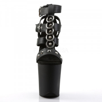 Pleaser FLAMINGO-858 Blk Faux Leather/Blk Matte