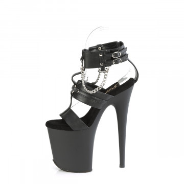 Pleaser FLAMINGO-861 Blk Faux Leather/Blk Matte