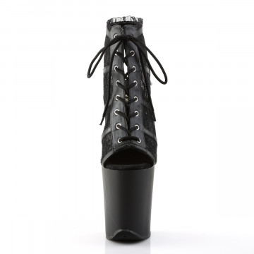 Pleaser FLAMINGO-896LC Blk Mesh-Lace/Blk Matte
