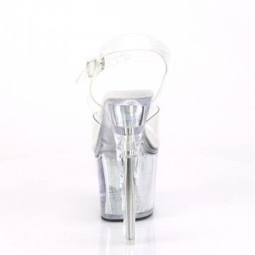 Pleaser FLASHDANCE-708SCH Clr/Slv Hologram