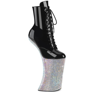 Pleaser FORBIDDEN-1020BEJ Blk Pat/Slv AB RS - Img 2