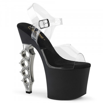 Pleaser IRONGRIP-708 Clr/Blk Matte-Slv 5us 35eu