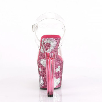 Pleaser LOVESICK-708HEART Clr/H. Pink-Wht RS