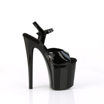Pleaser NAUGHTY-809 Blk Pat/Blk