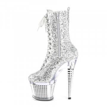 Pleaser SPECTATOR-1040G Slv Glitter/Clr-Slv Chrome