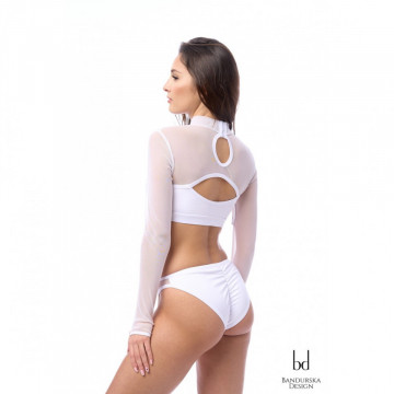 Bandurska Design LUMI - SET top con maniche + bottom Bianco