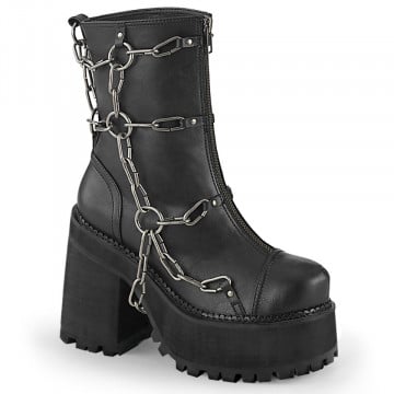 Demonia ASSAULT-66 Blk Vegan Leather - 36 - 37