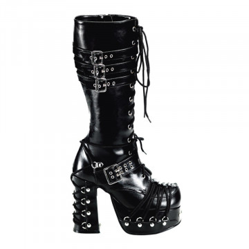 Demonia Cult CHARADE-206 Blk Vegan Leather