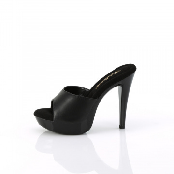Fabulicious COCKTAIL-501L Blk Leather/Blk