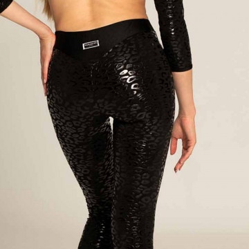 LEGGINGS ULTRA GRIP SUPERHERO V-STRING LEOPARD BLACK xxl