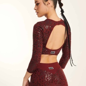 Paradise Chick CROP TOP Ultra grip SUPERHERO Leopard Cherry