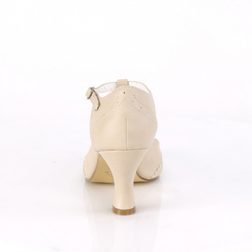 Pin Up Couture FLAPPER-26 Cream Pu