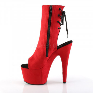 Pleaser ADORE-1018FS Red Faux Suede/Red Faux Suede