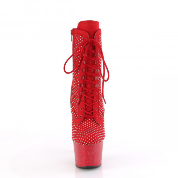 Pleaser ADORE-1020RM Red Faux Suede-RS Mesh/Red Matte