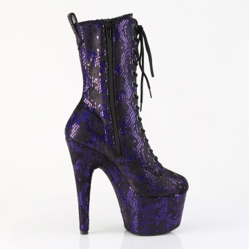 Pleaser ADORE-1040SPF Purple Metallic Snake Print Fabric/M