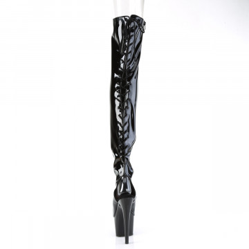 Pleaser ADORE-3017 Blk Str. Pat/Blk