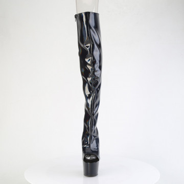 Pleaser ADORE-3019HWR Blk Str. Holo/Blk Holo