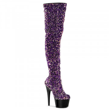 Pleaser ADORE-3020 Purple Multi Sequins/Blk