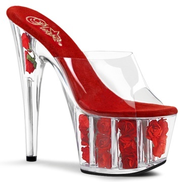 Pleaser ADORE-701FL Clr/Red Flowers