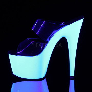 Pleaser ADORE-702UV Clr/Neon Wht