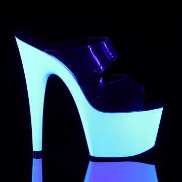 Pleaser ADORE-702UV Clr/Neon Wht