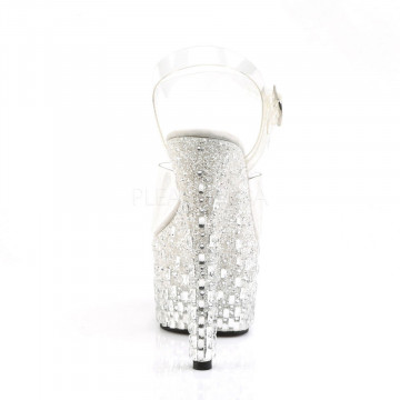 Pleaser ADORE-708MR-5 Clr/Wht-Slv